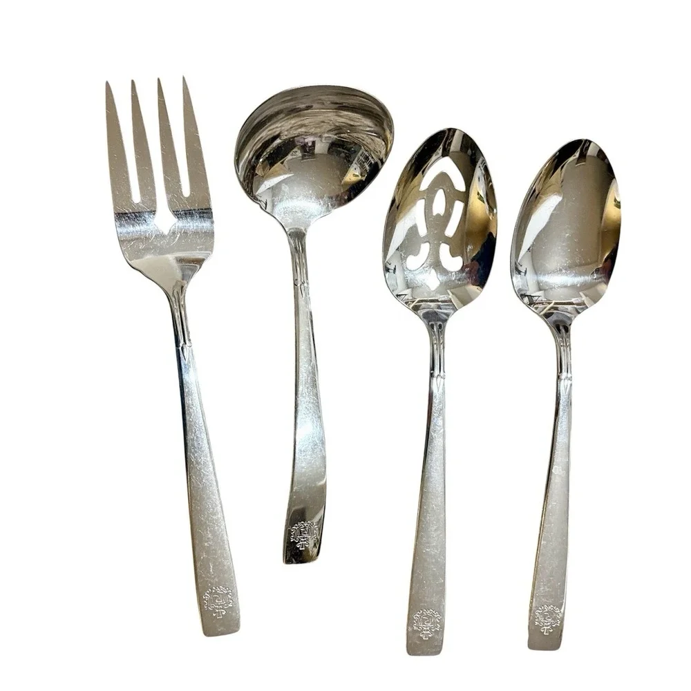 Vintage Oneidacraft Deluxe Stainless Flatware Set RX Pharmacy Medical Logo 41 Pc